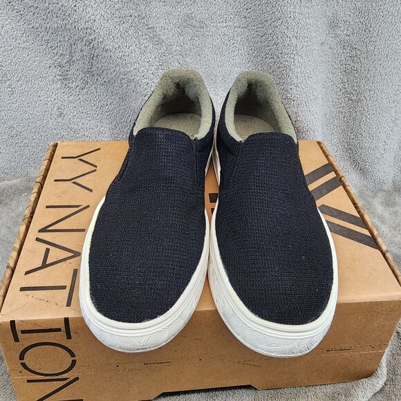 YY Nation Shoes Mens Size 10 Nimbo Bamboo Black Bamboo Slip On Sneakers *NWT* - Picture 6 of 14
